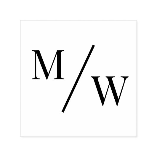 Eenvoudige bruid bruidegom bruiloft 2 Initiaal Mon Zelfinktende Stempel (Design)