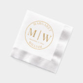 Eenvoudige Bruid Bruidegom Huwelijk 2 Initiële Nam Folie Servetten (Links)