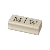 Eenvoudige Bruid Bruidegom Trouwen 2 Initiaal Mono Rubberstempel (Stempel)