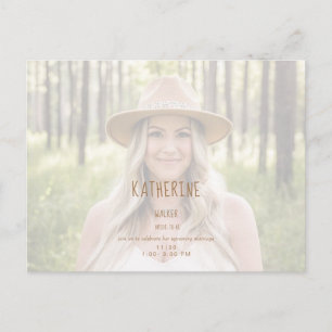 Eenvoudige Bruid Foto Bruiloft Feest Uitnodiging Briefkaart