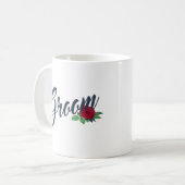 Eenvoudige Bruidegom Bloemige Trouw Calligrafie | Koffiemok (Voorkant links)