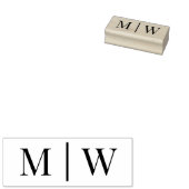 Eenvoudige bruidegom bruiloft 2 Initiaal Monogram  Rubberstempel (Gestempeld)