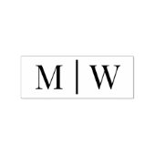 Eenvoudige bruidegom bruiloft 2 Initiaal Monogram  Rubberstempel (Afrduk)