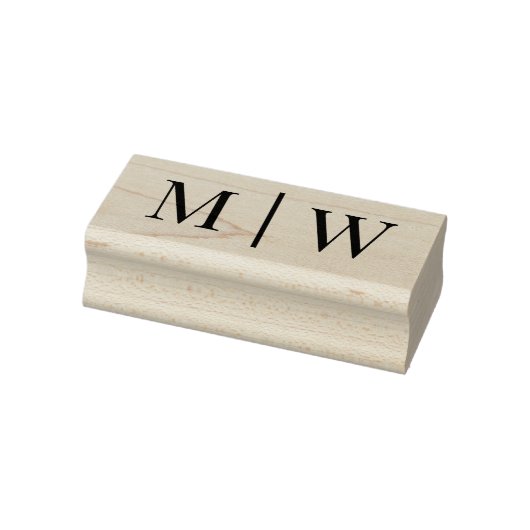 Eenvoudige bruidegom bruiloft 2 Initiaal Monogram  Rubberstempel (Stempel)