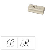 Eenvoudige bruidegom bruiloft 2 Initiaal Monogram  Rubberstempel (Gestempeld)