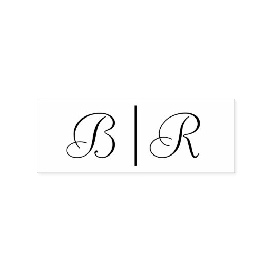 Eenvoudige bruidegom bruiloft 2 Initiaal Monogram  Rubberstempel (Afrduk)
