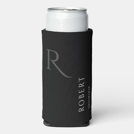 Eenvoudige bruidsjonker monogram naam bruiloft (Seltzer Voorkant)