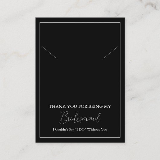 Eenvoudige bruidsmeisje Ketting Display Kaart Plaatskaartje (Voorkant)