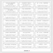 Eenvoudige bruiloft 24 gasten adresetiketten sticker (Vel)