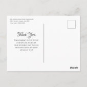 Eenvoudige bruiloft Bedankt Black White Bruid Brui Briefkaart (Achterkant)