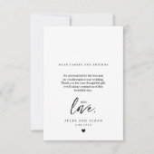 Eenvoudige bruiloft dank u script bericht Modern Bedankkaart (Voorkant)