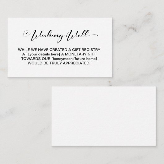 Eenvoudige bruiloft die goed wenst informatiekaartje (Voorkant / Achterkant)