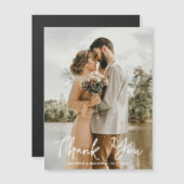 Eenvoudige bruiloft Foto Dank je magnetische kaart (Voorkant / Achterkant)