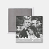 Eenvoudige bruiloft foto dank u gunst magneet (Voorkant / Achterkant)