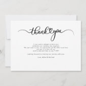 Eenvoudige bruiloft foto met handschrift Hartelijk Kaart (Achterkant)