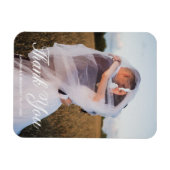 Eenvoudige bruiloft foto Naam en datum toevoegen B Magneet (Horizontaal)