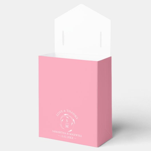 Eenvoudige bruiloft gunst dozen roze bedankdoosjes (Geopend)