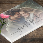 Eenvoudige bruiloft kalligrafie script foto gastenboek