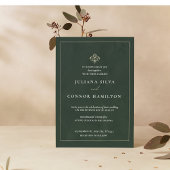 Eenvoudige bruiloft, klassieke monogram bruiloft, kaart