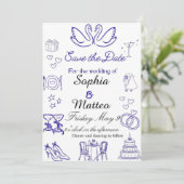 Eenvoudige bruiloft met graphics kaart (Staand voorkant)