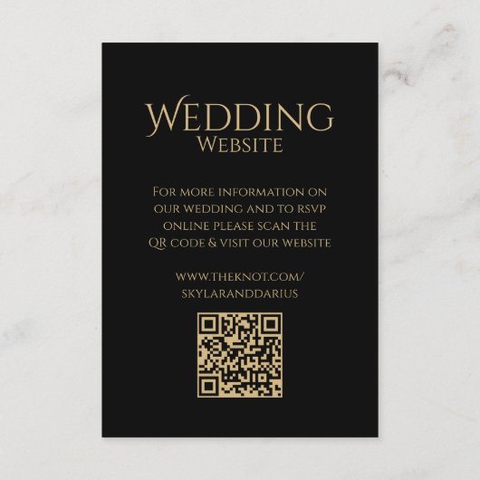 Eenvoudige bruiloft Monogram Klassieke Minimale QR Informatiekaartje (Achterkant)