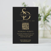 Eenvoudige bruiloft Monogram Upload Foto QR Code R Informatiekaartje (Staand voorkant)