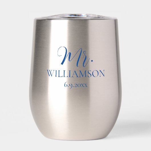 Eenvoudige bruiloft Mr. Mrs Names Date Custom (Voorkant)