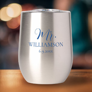 Eenvoudige bruiloft Mr. Mrs Names Date Custom