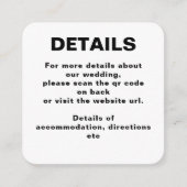 Eenvoudige bruiloft QR-code Informatiekaartje (Voorkant)