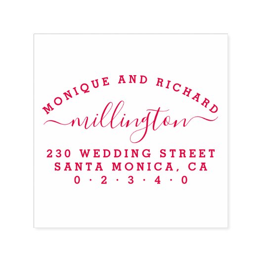 Eenvoudige bruiloft | Script Achternaam Retouradre Zelfinktende Stempel (Design)