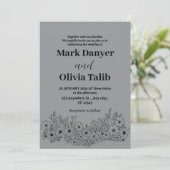 Eenvoudige bruiloft uitnodiging (Staand voorkant)