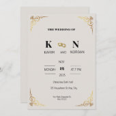 EENVOUDIGE BRUILOFT UITNODIGING crème (Voorkant / Achterkant)