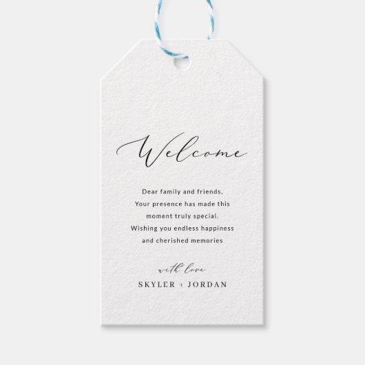 Eenvoudige bruiloft Welkom Gift Bag Mand Favoriet  Cadeaulabel (Voorkant)