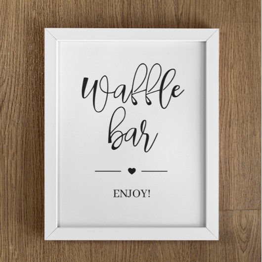 Eenvoudige Bruiloftswafelbar Poster