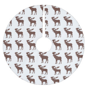 Eenvoudige bruine eland patroon boom rok kerstboom rok