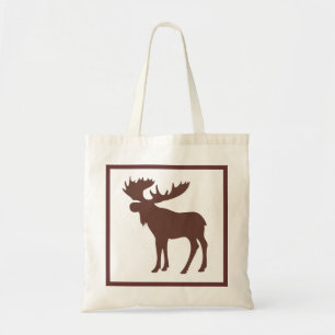 Eenvoudige bruine eland thema herbruikbare zak tote bag