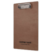 Eenvoudige bruine  lederen zwarte aangepaste tekst klembord (Links)