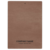 Eenvoudige bruine  lederen zwarte aangepaste tekst klembord (Achterkant)