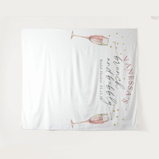 Eenvoudige brunch en bubbelig vrijgezellenfeest ac wandkleed (Voorkant (horizontaal))