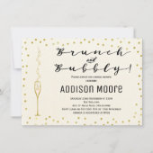 Eenvoudige brunch en bubble bruids douche uitnodig kaart (Voorkant)