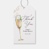 Eenvoudige bubble champagne dank u Vrijgezellenfee Cadeaulabel (Voorkant)