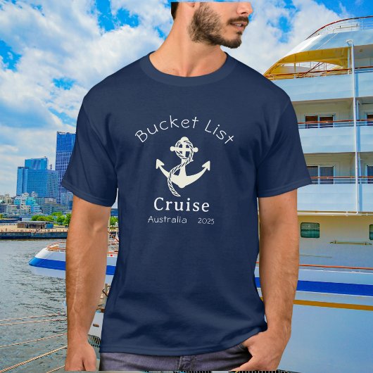 Eenvoudige Bucket List Blue Personalize T-Shirt
