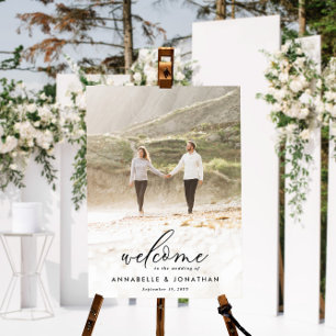 Eenvoudige budget bruiloftsfoto met eucalyptus wel poster