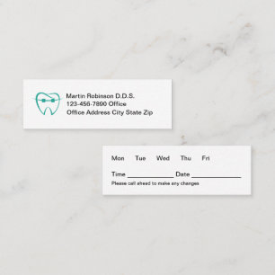 Eenvoudige Budget Orthodontist Afspraakkaarten Mini Visitekaartje
