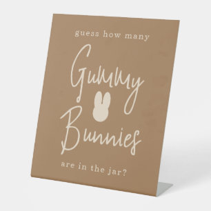 Eenvoudige bunny Hoeveel gummy bunnies Reclamebord Met Voetstuk