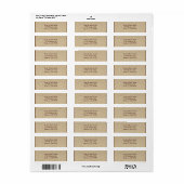 Eenvoudige burlap aangepaste retour adreslabels etiket (Full Sheet)