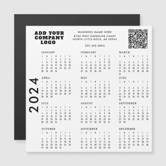 Eenvoudige Business Logo Bedrijf 2024 Kalender (Voorkant / Achterkant)