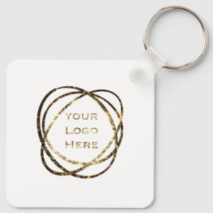 Eenvoudige Business Logo Promotionele Aqua White Sleutelhanger