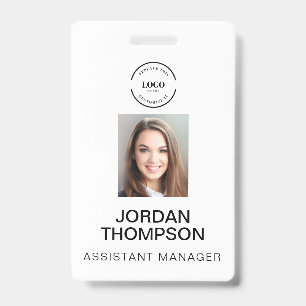 Eenvoudige Business Logo QR code Medewerker foto Badge