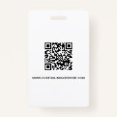 Eenvoudige Business Logo QR code Medewerker foto Badge (Achterkant)